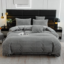 Load image into Gallery viewer, Rabbit Faux Fur Quilt Cover Set - Grey