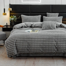 Load image into Gallery viewer, Rabbit Faux Fur Quilt Cover Set - Grey