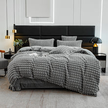 Load image into Gallery viewer, Rabbit Faux Fur Quilt Cover Set - Grey