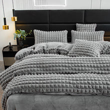Load image into Gallery viewer, Rabbit Faux Fur Quilt Cover Set - Grey