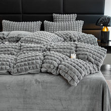 Load image into Gallery viewer, Rabbit Faux Fur Quilt Cover Set - Grey