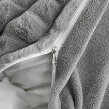 Load image into Gallery viewer, Rabbit Faux Fur Quilt Cover Set - Grey