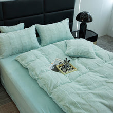 Load image into Gallery viewer, Rabbit Faux Fur Quilt Cover Set - Green