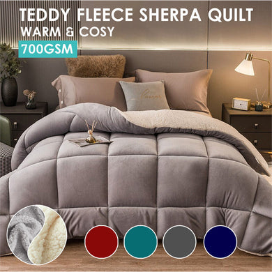 Teddy Bear Fleece Quilt 700GSM Reversible - Super Warm