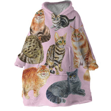 Load image into Gallery viewer, Blanket Hoodie - Cats (Made to Order)