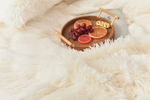 Fluffy Faux Mink & Velvet Fleece Quilt Cover Set - Cream