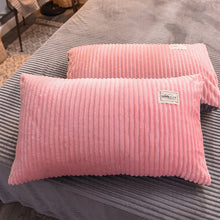 Load image into Gallery viewer, Soft Corduroy Velvet Fleece Quilt Cover Set - Pink Grey