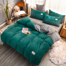 Load image into Gallery viewer, Soft Corduroy Velvet Fleece Quilt Cover Set - Emerald Grey
