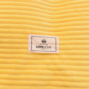 Soft Corduroy Velvet Fleece Quilt Cover Set - Yellow Beige