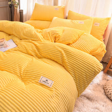Load image into Gallery viewer, Soft Corduroy Velvet Fleece Quilt Cover Set - Yellow Mellow