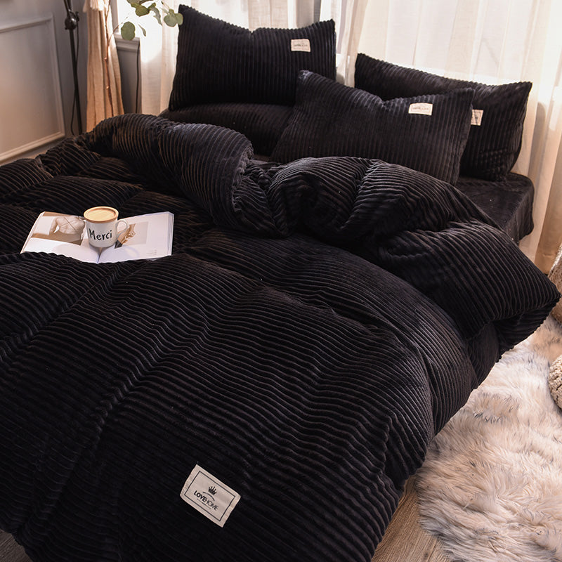 Black fleece duvet cover outlet