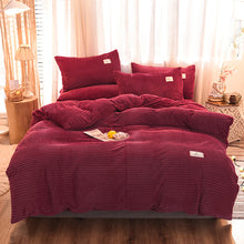 Load image into Gallery viewer, Soft Corduroy Velvet Fleece Quilt Cover Set - Red