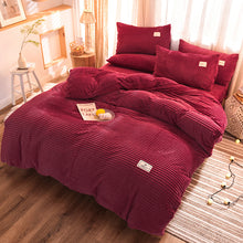 Load image into Gallery viewer, Soft Corduroy Velvet Fleece Quilt Cover Set - Red