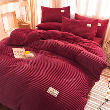 Load image into Gallery viewer, Soft Corduroy Velvet Fleece Quilt Cover Set - Red
