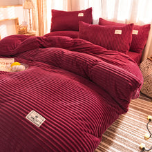Load image into Gallery viewer, Soft Corduroy Velvet Fleece Quilt Cover Set - Red