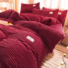 Load image into Gallery viewer, Soft Corduroy Velvet Fleece Quilt Cover Set - Red