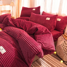 Load image into Gallery viewer, Soft Corduroy Velvet Fleece Quilt Cover Set - Red
