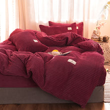 Load image into Gallery viewer, Soft Corduroy Velvet Fleece Quilt Cover Set - Red
