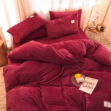 Load image into Gallery viewer, Soft Corduroy Velvet Fleece Quilt Cover Set - Red