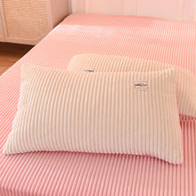 Load image into Gallery viewer, Soft Corduroy Velvet Fleece Quilt Cover Set - Cream Pink