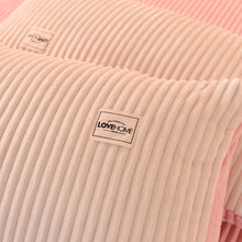 Load image into Gallery viewer, Soft Corduroy Velvet Fleece Quilt Cover Set - Cream Pink