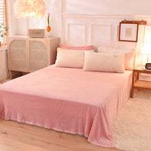 Load image into Gallery viewer, Soft Corduroy Velvet Fleece Quilt Cover Set - Cream Pink