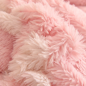 Fluffy Faux Mink & Velvet Fleece Quilt Cover Set - Flower