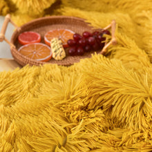 Load image into Gallery viewer, Fluffy Faux Mink &amp; Velvet Fleece Quilt Cover Set - Yellow Gold