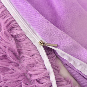 Fluffy Faux Mink & Velvet Fleece Quilt Cover Set - Purple