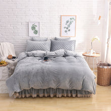 Load image into Gallery viewer, Velvet Fleece Quilt Cover Set - Grey