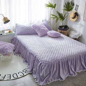 Fluffy Faux Lambswool Quilt Cover Set - Violet