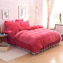Load image into Gallery viewer, Velvet Fleece Quilt Cover Set - Rose