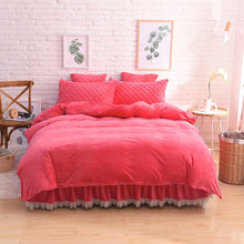 Load image into Gallery viewer, Velvet Fleece Quilt Cover Set - Rose
