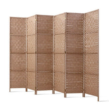 Load image into Gallery viewer, 6 Panel Room Divider Screen Privacy Rattan Timber Foldable Dividers Stand Hand Woven