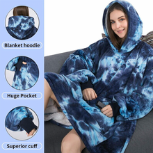Load image into Gallery viewer, Rainbow Tie Dye Blanket Hoodie