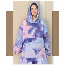 Load image into Gallery viewer, Rainbow Tie Dye Blanket Hoodie