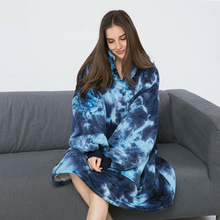 Load image into Gallery viewer, Rainbow Tie Dye Blanket Hoodie