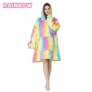 Rainbow Tie Dye Blanket Hoodie