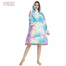 Load image into Gallery viewer, Rainbow Tie Dye Blanket Hoodie