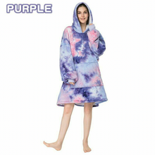 Load image into Gallery viewer, Rainbow Tie Dye Blanket Hoodie