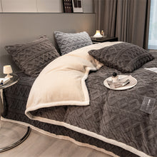 Load image into Gallery viewer, Pineapple Fleece Quilt Cover Set - Charcoal