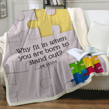 Load image into Gallery viewer, Customised Throw Blanket - Autism
