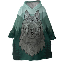 Load image into Gallery viewer, Blanket Hoodie - Wolf Mountain (Made to Order)
