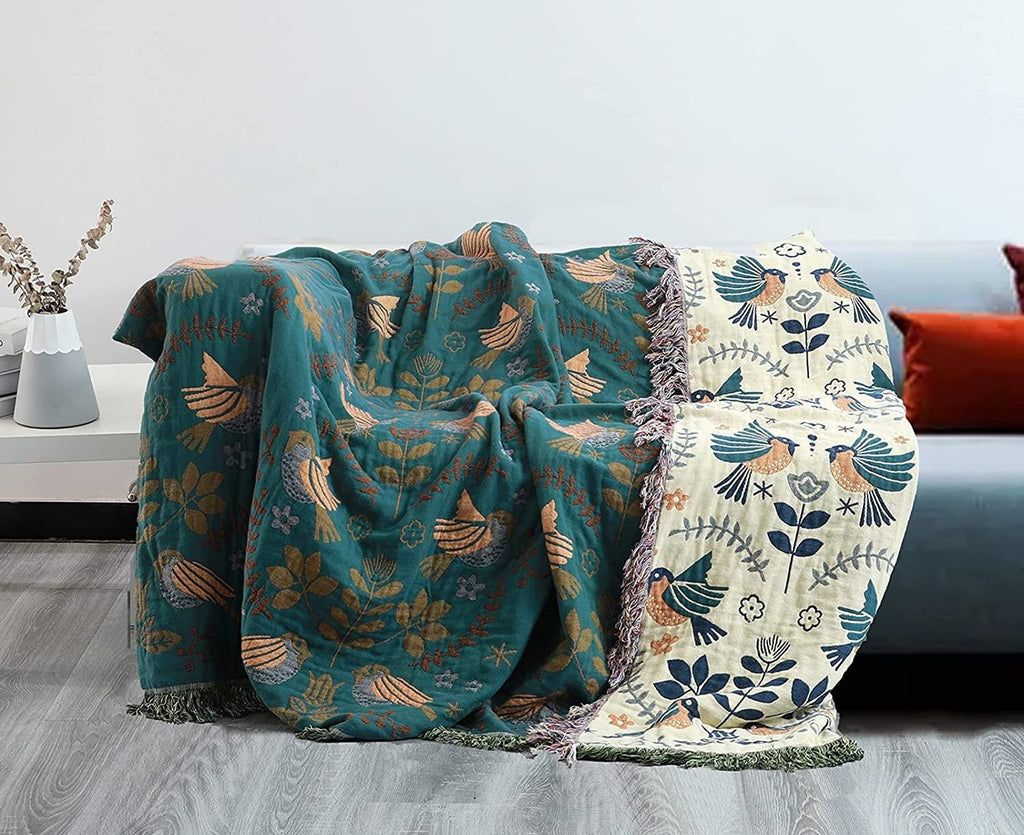 4 Layers Cotton Queen Sofa Throw Boho Throw Blanket Bohemian Lifestyle Store