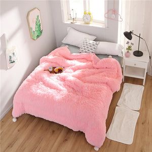 Fluffy Quilt Comforter - Pink
