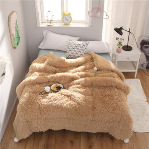Fluffy Quilt Comforter - Camel
