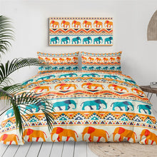 Load image into Gallery viewer, Mandala Quilt Cover Set - Bohemian Elephant