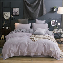 Load image into Gallery viewer, Luxury 100% Cotton Clipping Diamond 4pcs Bedding Set - Violet Pink