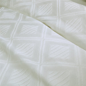 Luxury 100% Cotton Clipping Diamond 4pcs Bedding Set - White
