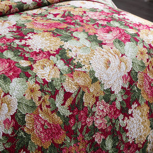 Cotton Bedspread Set 3pcs Flowers